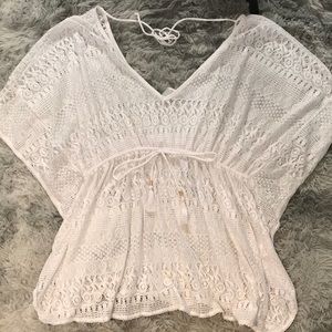 White swimsuit cover